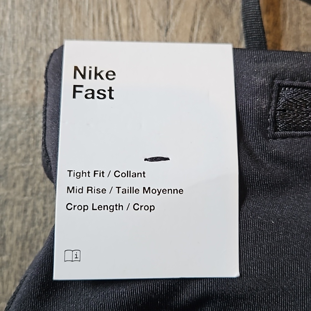 Nike Fast Women's Mid Rise Crop XS Running Leggings. NWT - Picture 4 of 5